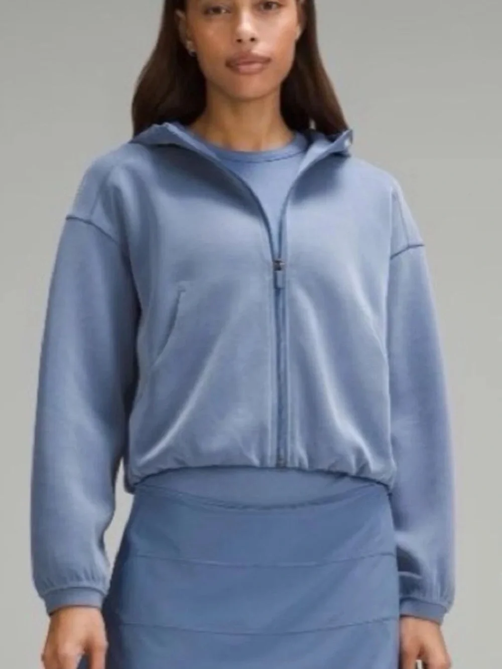 Lululemon Softstreme Full Zip Hoodie Jacket Oasis Blue - Size 10